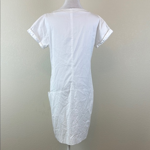 Penny Black by MaxMara Cotton White Short Sleeve Dress with Pockets Size 10 - Picture 5 of 11